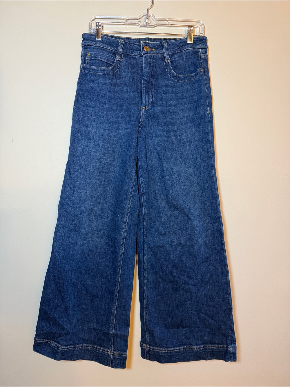 Anthropologie Maeve Ultra Wide Leg Jeans in Blue Denim Petite 29